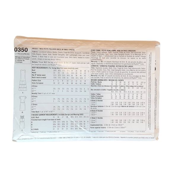 Simplicity 0350 3750 Misses Dress Top Variations Bell Sleeves Sz 16 18 20 22 24 - Picture 3 of 11